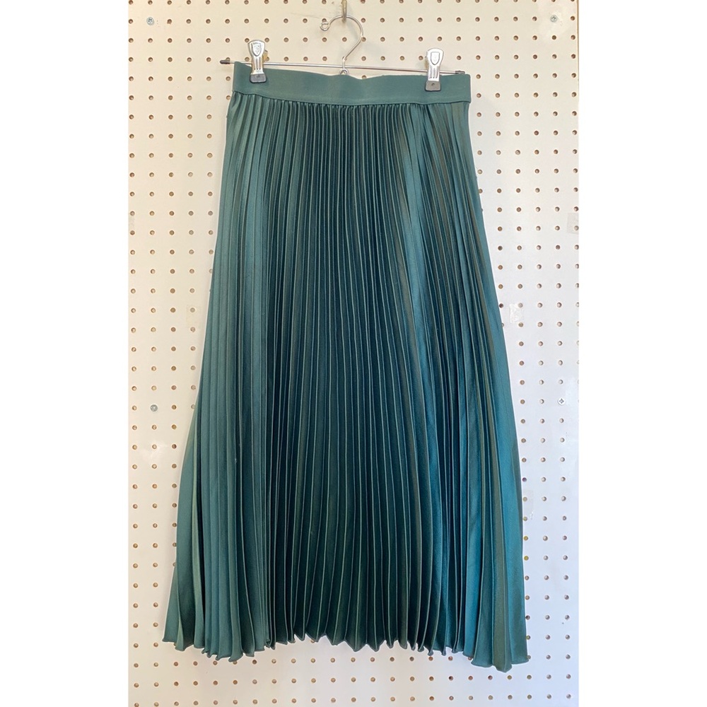 Dark green pleated skirt H&M